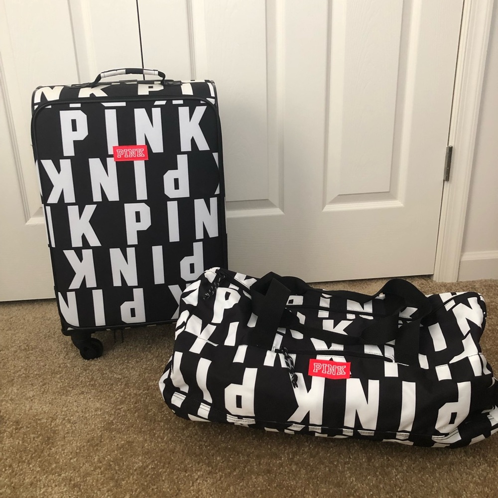 Victoria’s Secret Black and White PINK Luggage Set